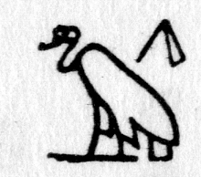 hieroglyph tagged as: bird, flail, vulture