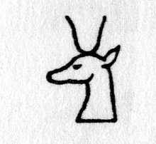 Hieroglyph tagged as: animal part,antelope,head,horns