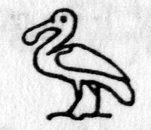 Hieroglyph tagged as: bird,spoonbill