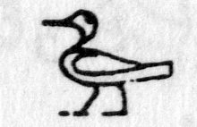 Hieroglyph tagged as: bird,duck