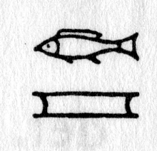 hieroglyph tagged as: abstract, animal, box, fish